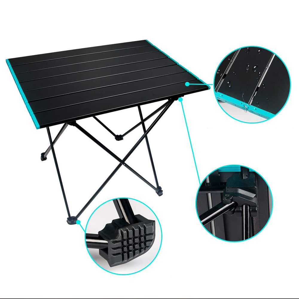 초경량 알루미늄 캠핑 차박 피크닉 야외 휴대용 사각 접이식 폴딩 미니 테이블 선반 탁자