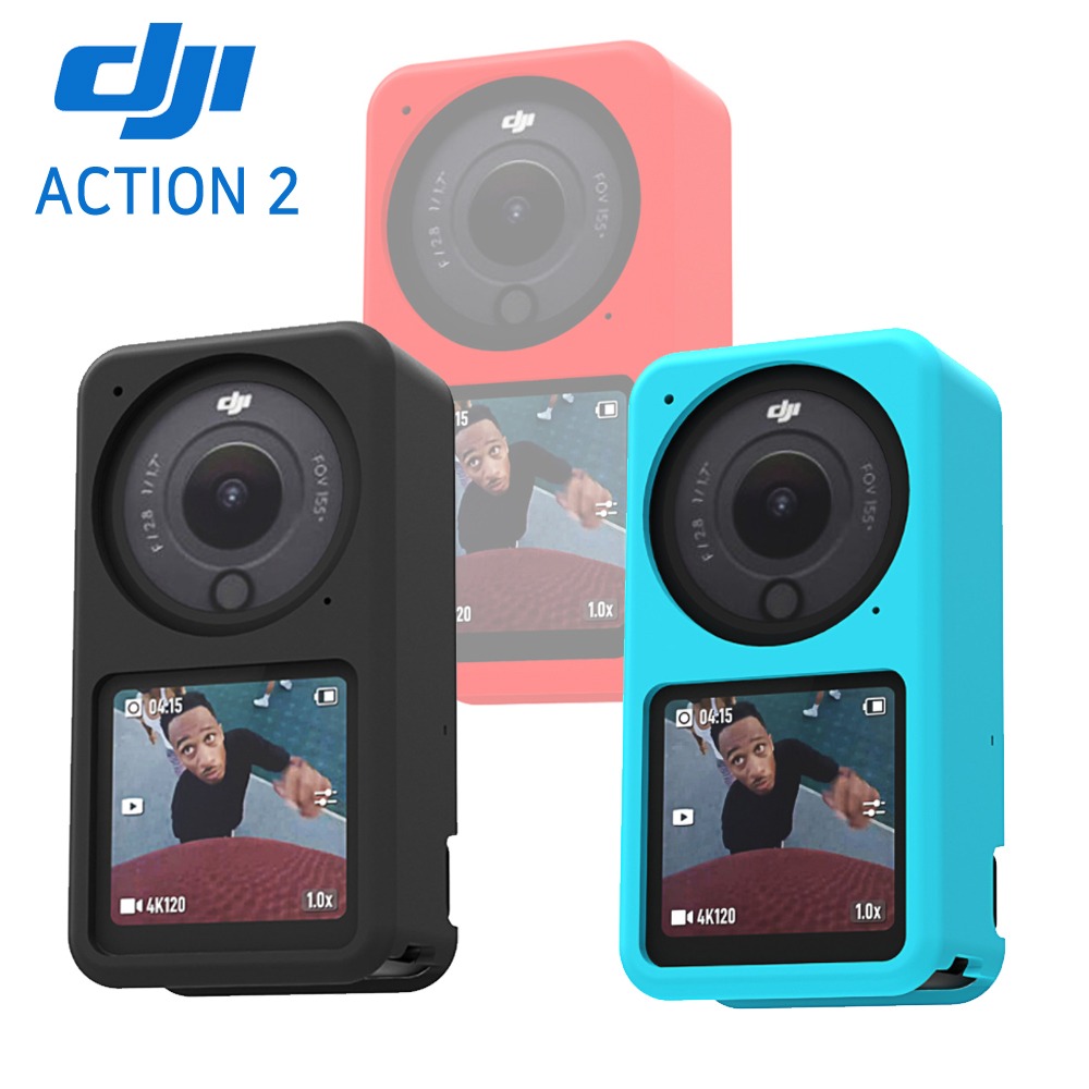 DJI ACTION2 액션2 액션캠 모듈 악세사리 실리콘 케이스 충격 범퍼 풀 커버 블루 레드 블랙