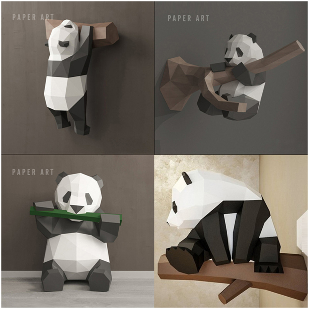 팬더 대나무 종이동물 만들기 DIY 3D  종이공작