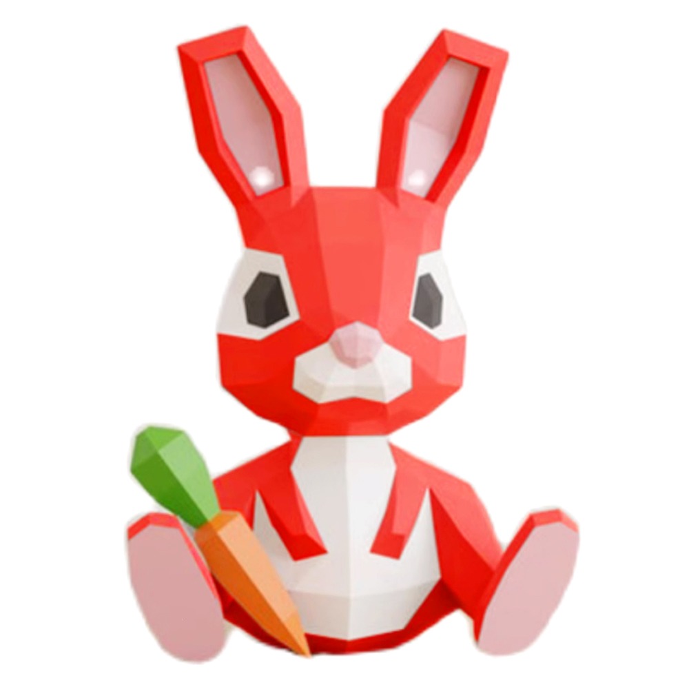 토끼 당근 동물 3D 입체 DIY 종이 접기 인형 공예 소품 장식 놀이 만들기
