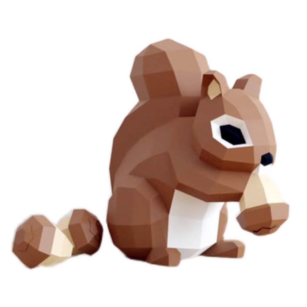 다람쥐 도토리 동물 3D 입체 DIY 종이 접기 인형 공예 소품 장식 놀이 만들기