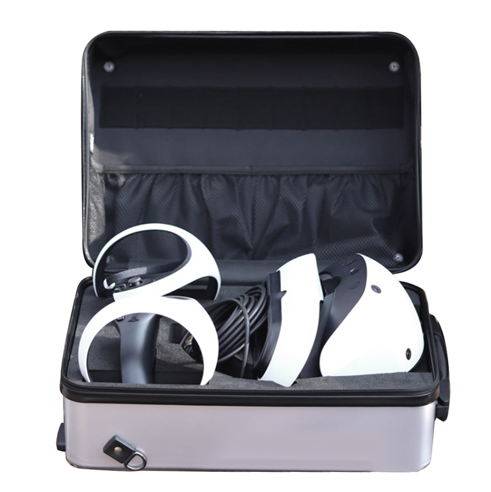 플스5 VR2 악세사리 헤드셋 컨트롤러 충전기 케이블 캐리어 수납 하드 케이스 여행 가방