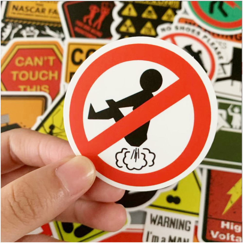 덕지샵 50장 안전 주의 금지 경고 위험 표지판 캠핑 노트북 아이패드 스티커