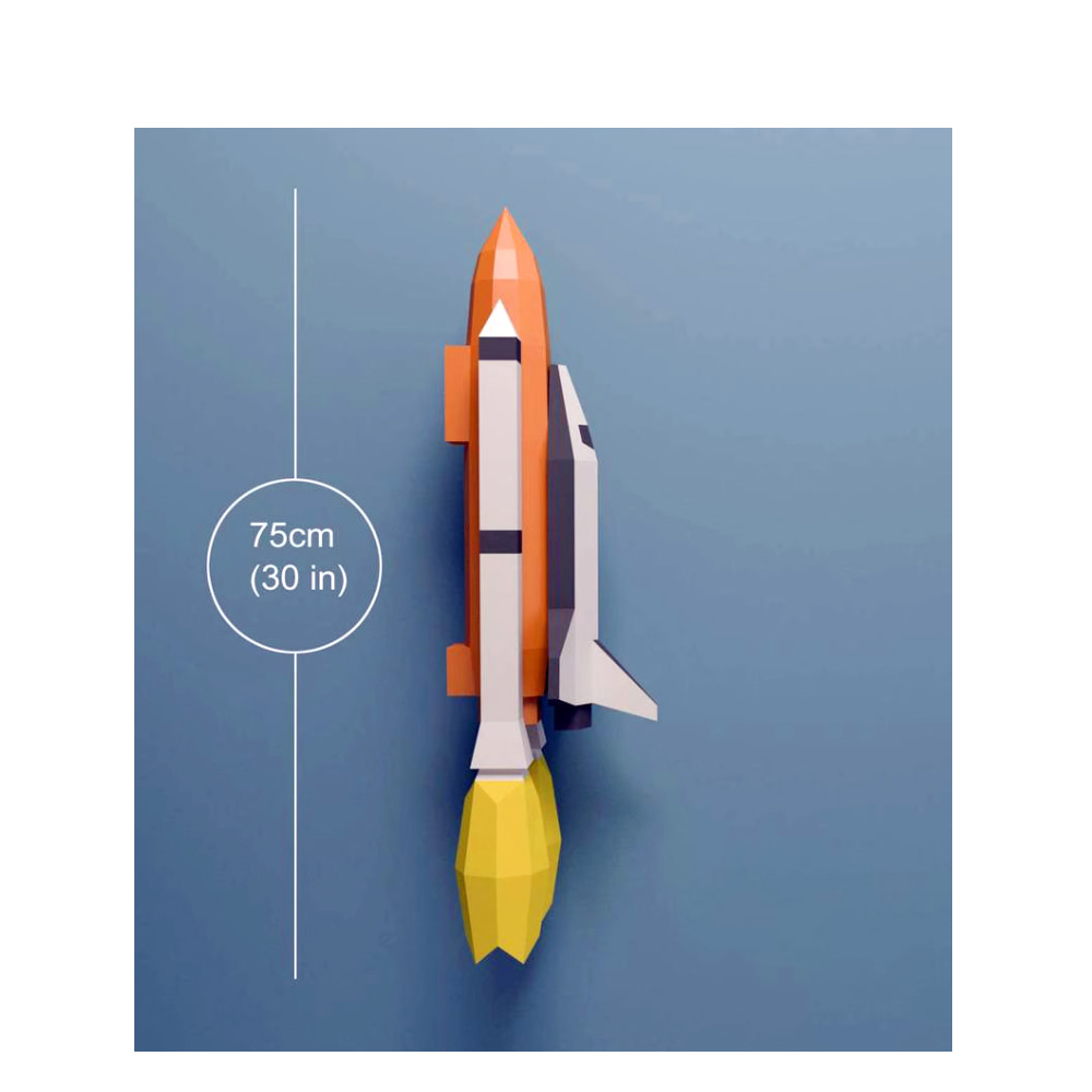 왕복 로켓 우주선 발사 3D 입체 DIY 종이 접기 인형 공예 소품 장식 놀이 만들기