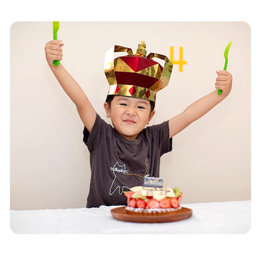 킹 왕 크라운 왕관 3D 입체 DIY 종이 접기 인형 공예 소품 장식 놀이 만들기