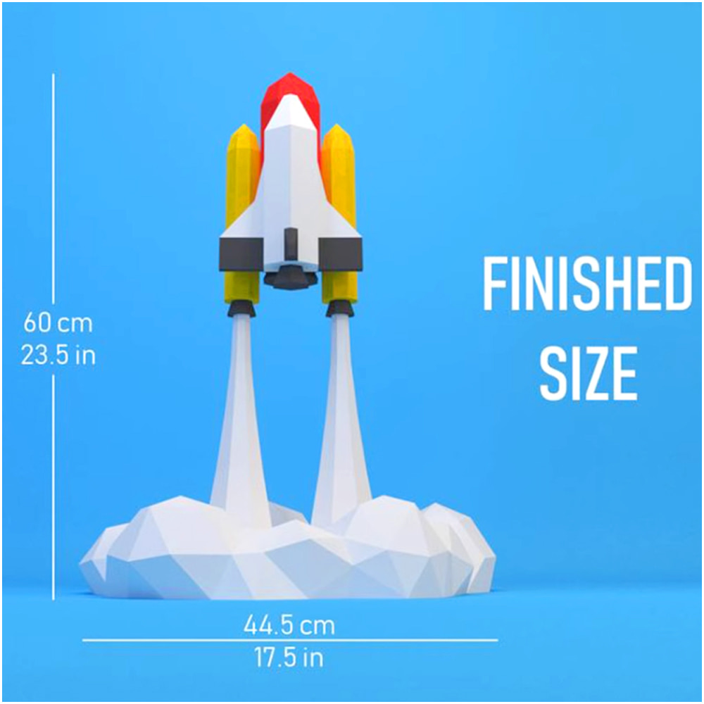 왕복 로켓 우주선 발사 3D 입체 DIY 종이 접기 인형 공예 소품 장식 놀이 만들기