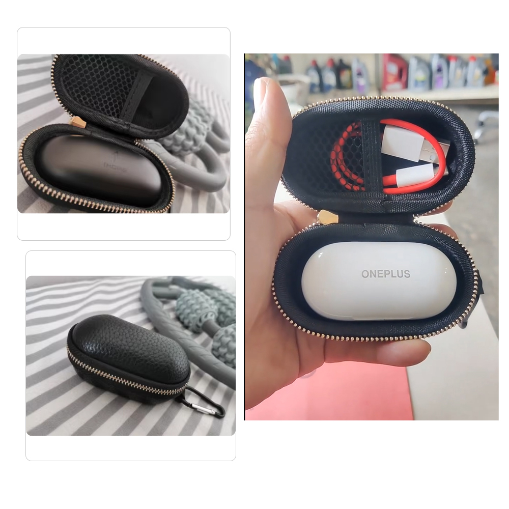 이어폰 마샬모드2 미니파우치 가방 케이스 가죽 USB 보관 카라비너 포함