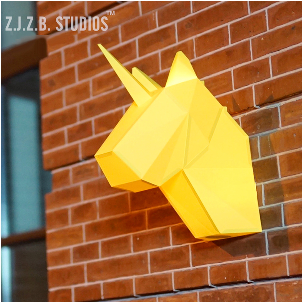 옐로우 유니콘 헌팅트로피 DIY 3D 입체 종이접기