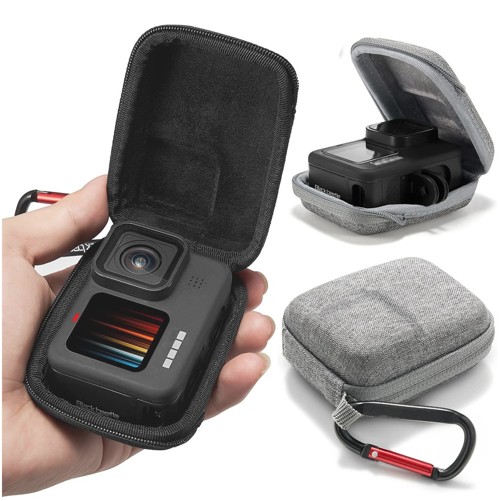 액션캠 고프로 gopro10 9 8 7 휴대용 파우치 하드 케이스 보관 커버 미니 포터블 가방 카라비너 포함