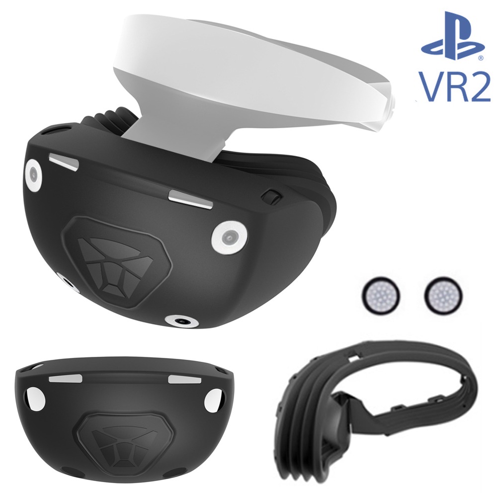 PS VR2 헤드셋 커버 케이스 안면 앞 폼 실리콘 땀 오염 방지 핸들 캡 3종 셋트
