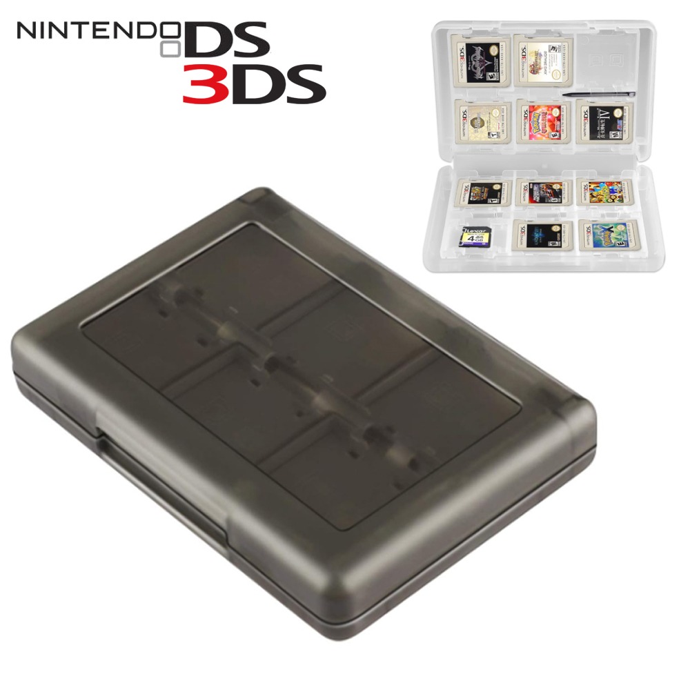 닌텐도 DS 3DS 게임칩 케이스 카드 수납 보관 칸막이형 투명 블랙 24개입