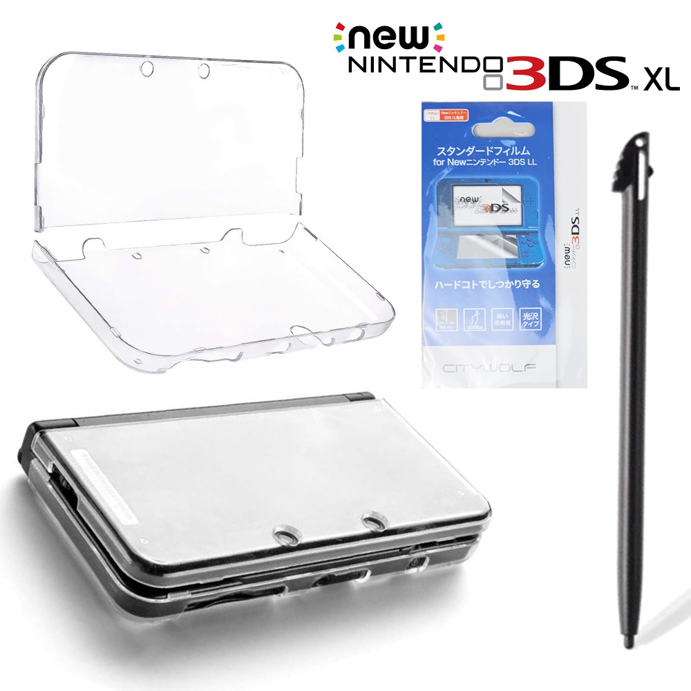 뉴 닌텐도 3DS XL LL 투명 크리스탈 케이스 풀커버 액정 필름 터치펜 3종 방탄셋트