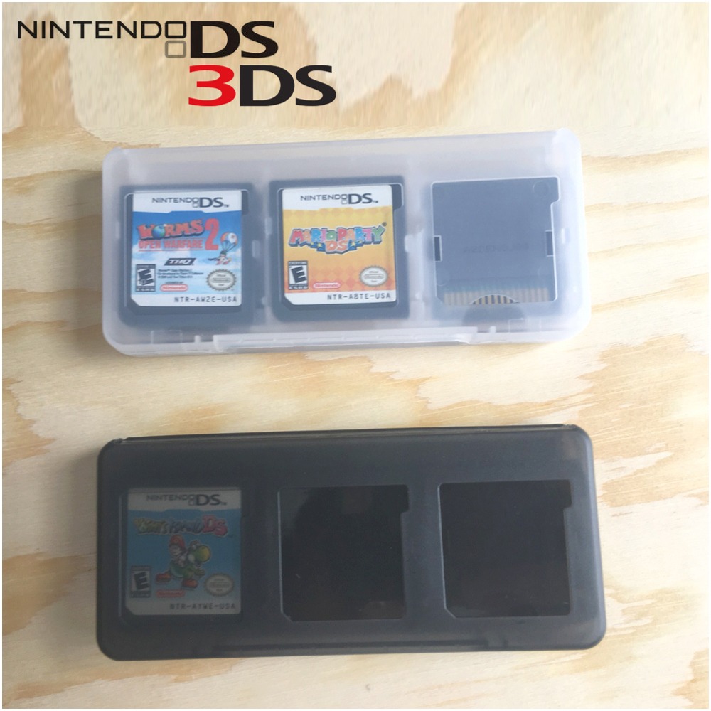 닌텐도 DS 3DS 게임칩 케이스 카드 수납 보관 칸막이형 투명 블랙 6개입